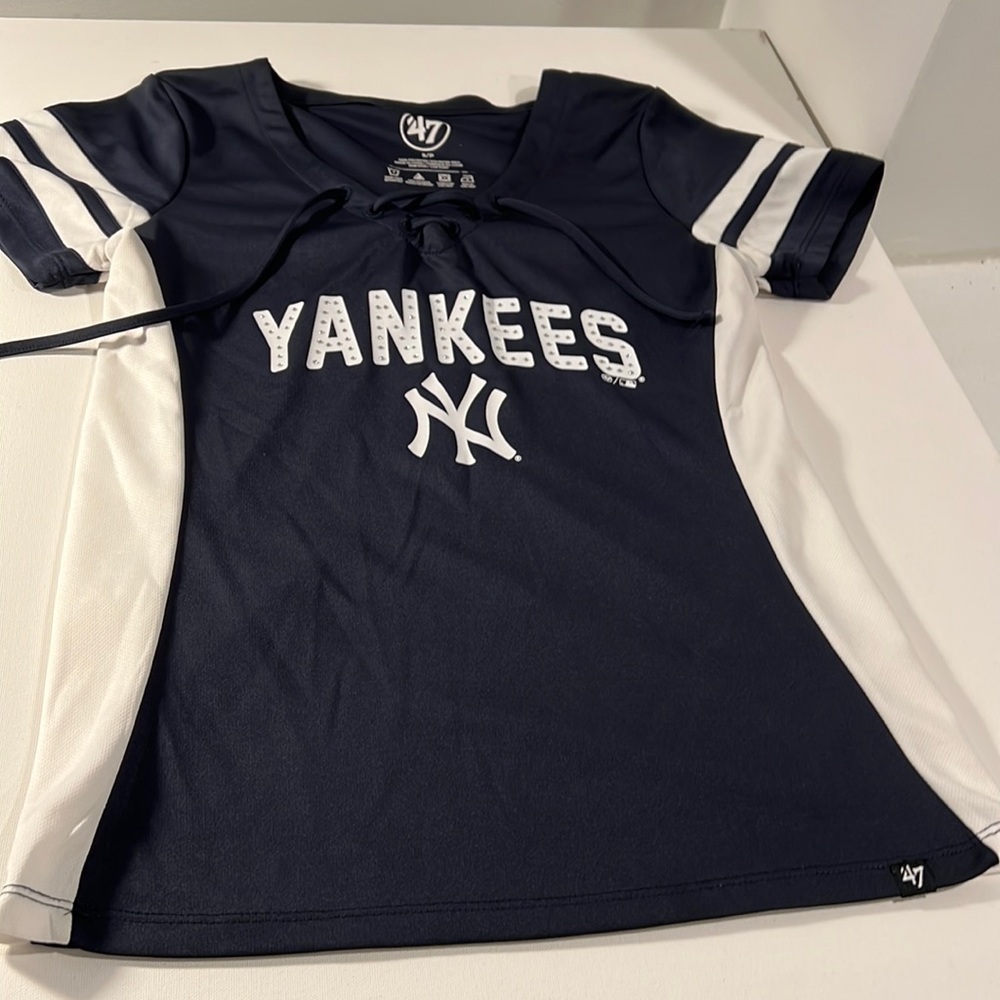 Women’s New York Yankees MLB Sexy Fitted Jersey Top by 47